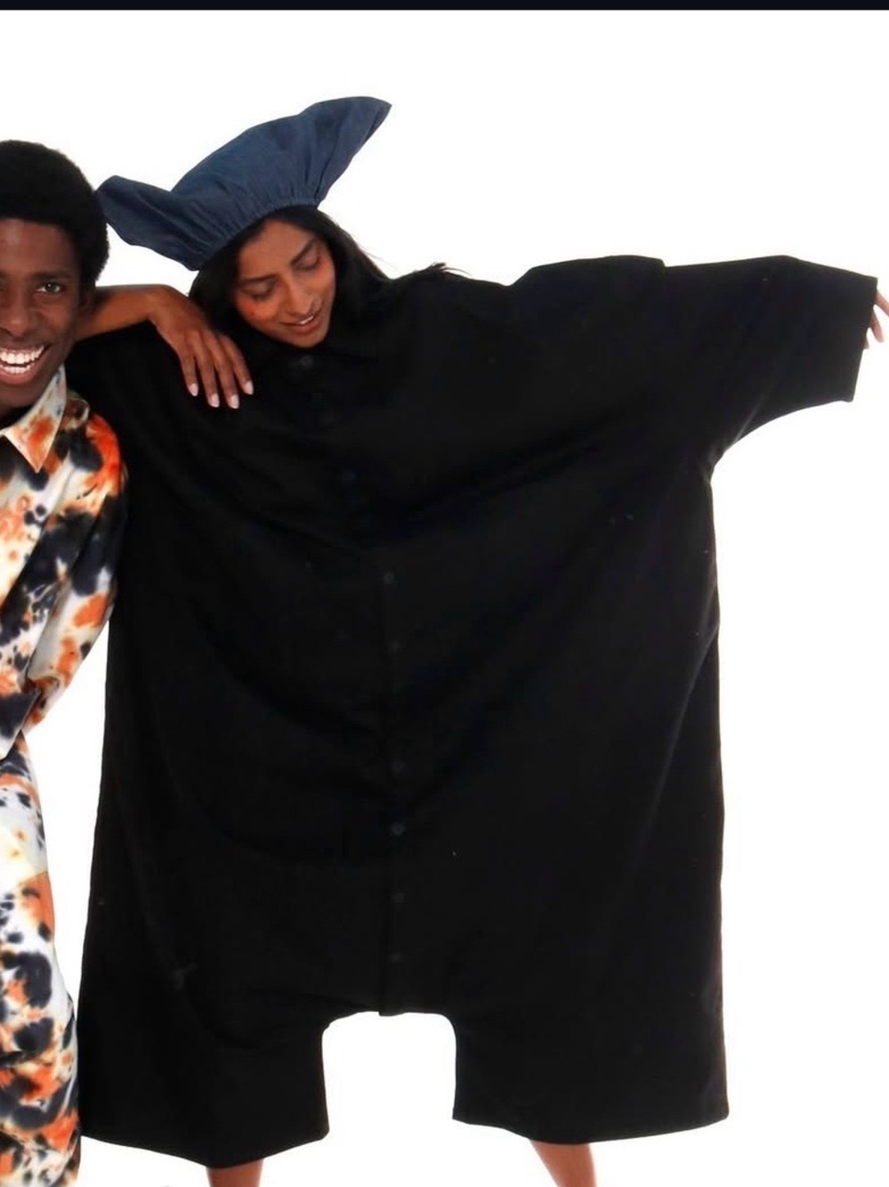 69 US Black Linen Oversized Jumpsuit M/L